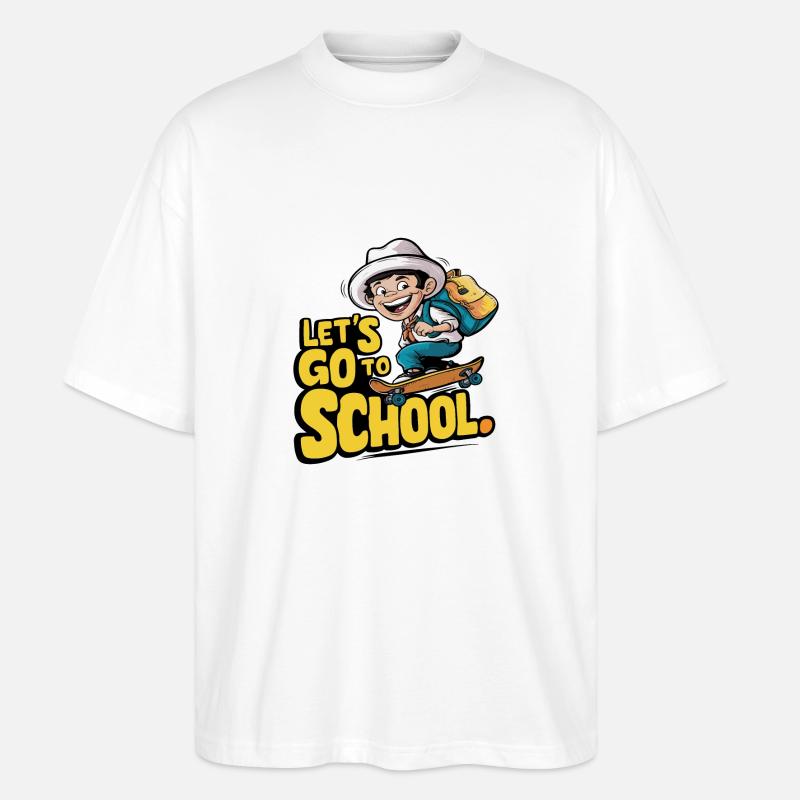 ALLONS À L’ÉCOLE - T-shirt bio Blaster 2.0 coupe oversize Stanley/Stella Unisexe - blanc