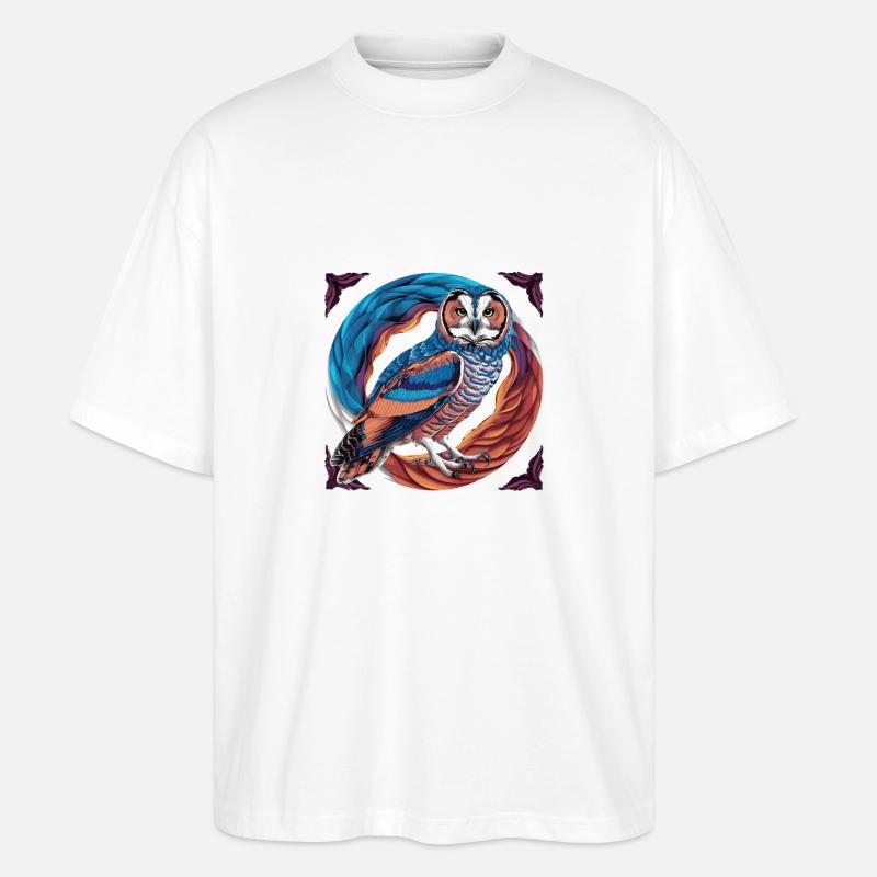Eule - Stanley/Stella Oversized Unisex Bio T-Shirt Blaster 2.0 - Weiß