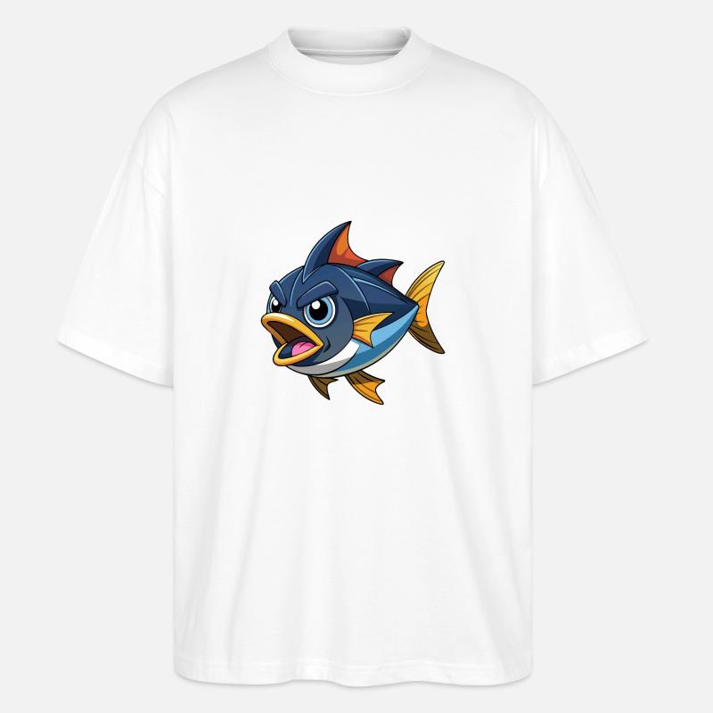 SCHWARZFLOSSEN-THUNFISCHVOGEL - Stanley/Stella Oversized Unisex Bio T-Shirt Blaster 2.0 - Weiß