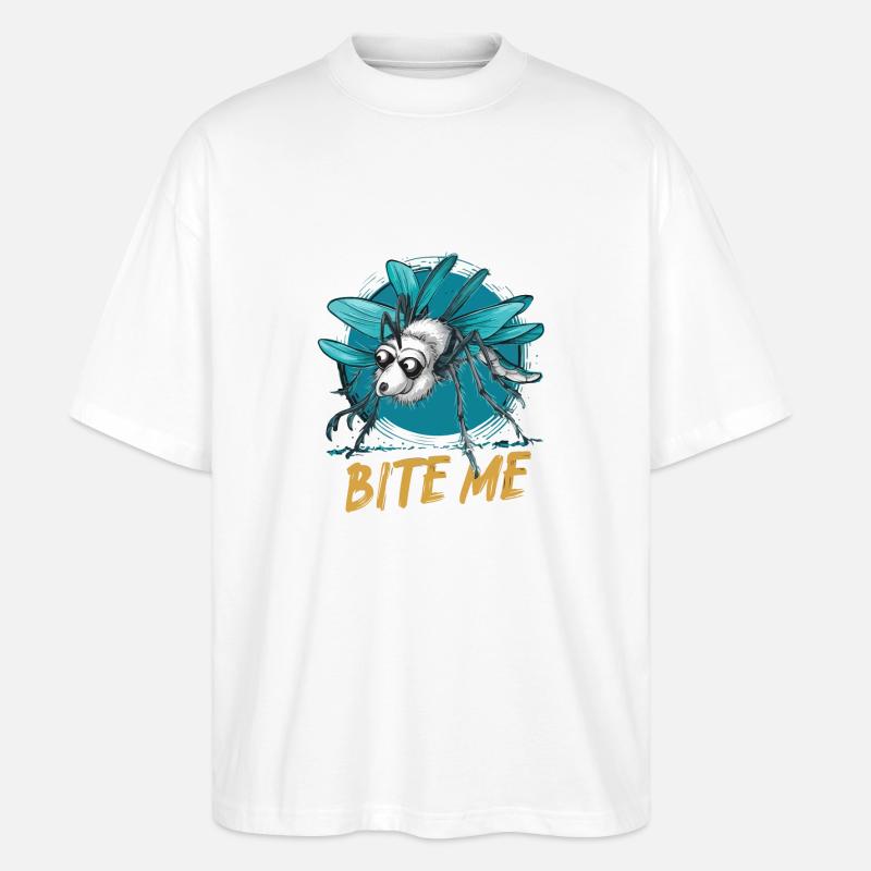 MOSQUITOS, BITE ME - Stanley/Stella Oversized Unisex Bio T-Shirt Blaster 2.0 - Weiß