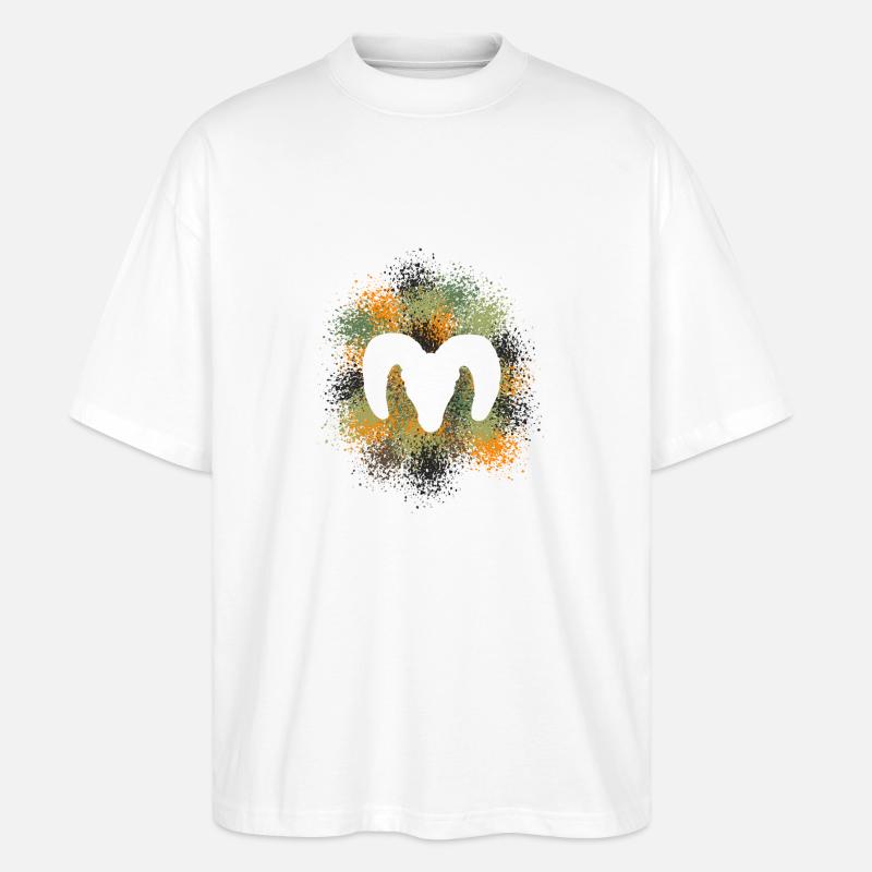 Dickhornschaf Jäger - Stanley/Stella Oversized Unisex Bio T-Shirt Blaster 2.0 - Weiß