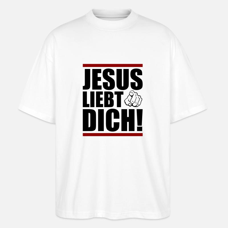 jesus liebt dich - Stanley/Stella Oversized Unisex Bio T-Shirt Blaster 2.0 - Weiß