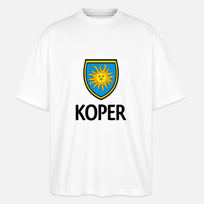 Koper Wappen - Stanley/Stella Oversized Unisex Bio T-Shirt Blaster 2.0 - Weiß