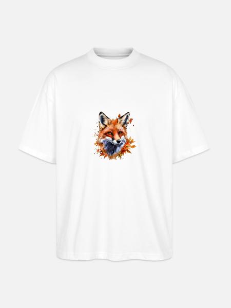 Herbst-Aquarell-Fuchs - Stanley/Stella Oversized Unisex Bio T-Shirt Blaster 2.0 - Weiß