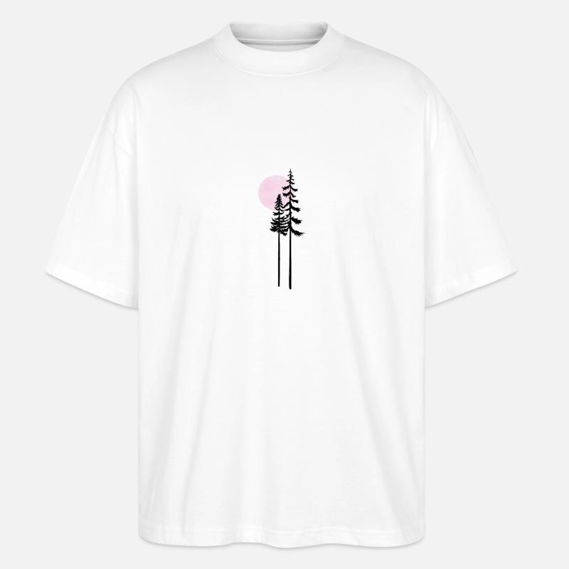 Mondschein-Silhouette Moonlit Silhouette - Stanley/Stella Oversized Unisex Bio T-Shirt Blaster 2.0 - Weiß