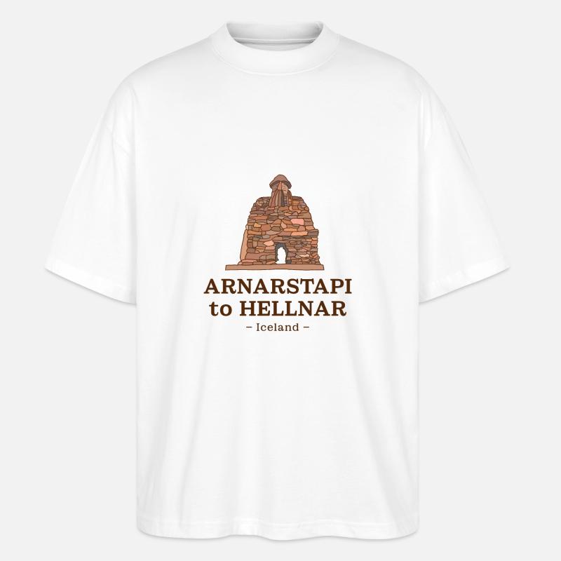 Arnarstapi to Hellnar – Iceland - Stanley/Stella Oversized Unisex Organic T-shirt Blaster 2.0 - white