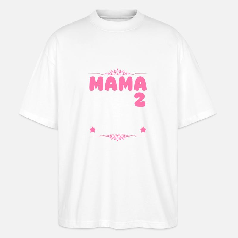 Maman de 2 enfants - T-shirt bio Blaster 2.0 coupe oversize Stanley/Stella Unisexe - blanc