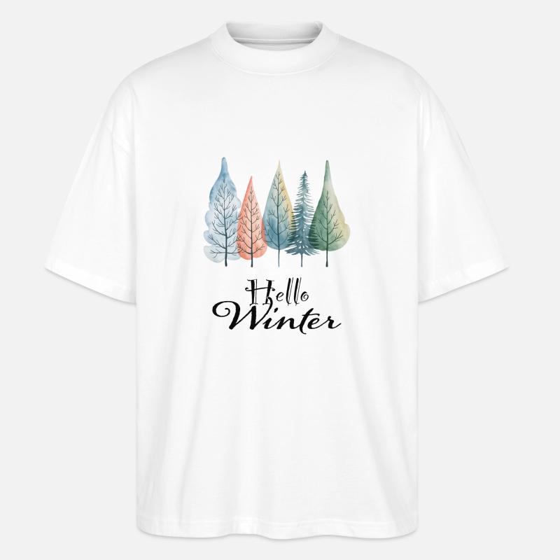 Hello Winter - Stanley/Stella Oversized Unisex Bio T-Shirt Blaster 2.0 - Weiß