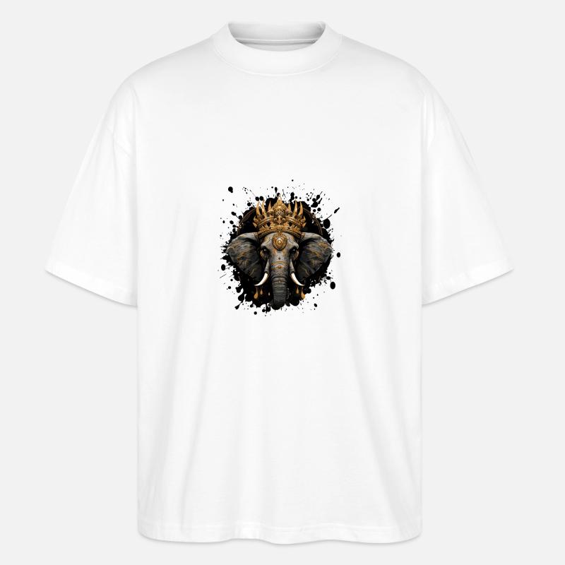 elefant krone tier - Stanley/Stella Oversized Unisex Bio T-Shirt Blaster 2.0 - Weiß
