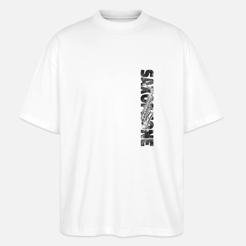 Saxophone Saxophone - Stanley/Stella Oversized Unisex Bio T-Shirt Blaster 2.0 - Weiß