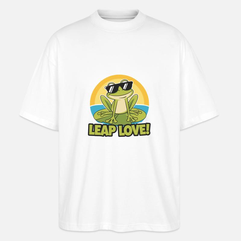 KRÖTEN SPRINGEN LIEBE - Stanley/Stella Oversized Unisex Bio T-Shirt Blaster 2.0 - Weiß