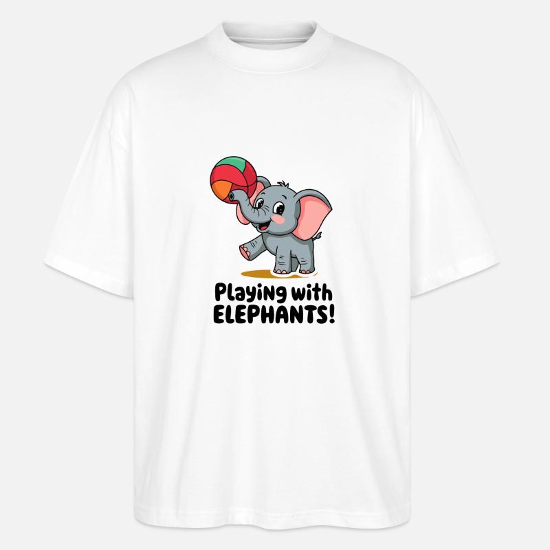 ELEFANT - Stanley/Stella Oversized Unisex Bio T-Shirt Blaster 2.0 - Weiß