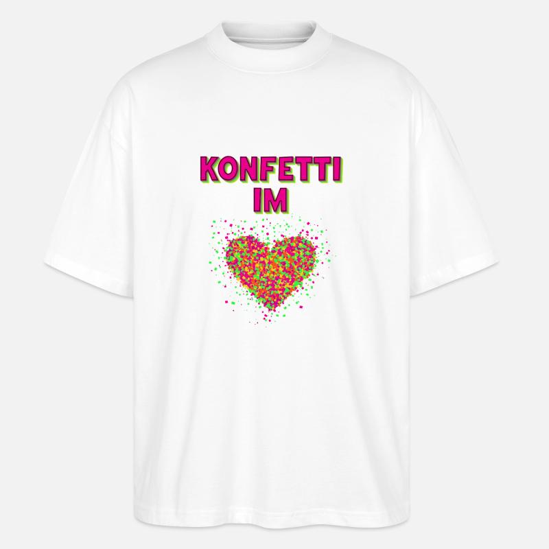 Konfetti Fasching Karneval Spaß Design - Stanley/Stella Oversized Unisex Bio T-Shirt Blaster 2.0 - Weiß