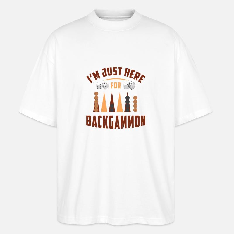 Backgammon Spiel - Stanley/Stella Oversized Unisex Bio T-Shirt Blaster 2.0 - Weiß