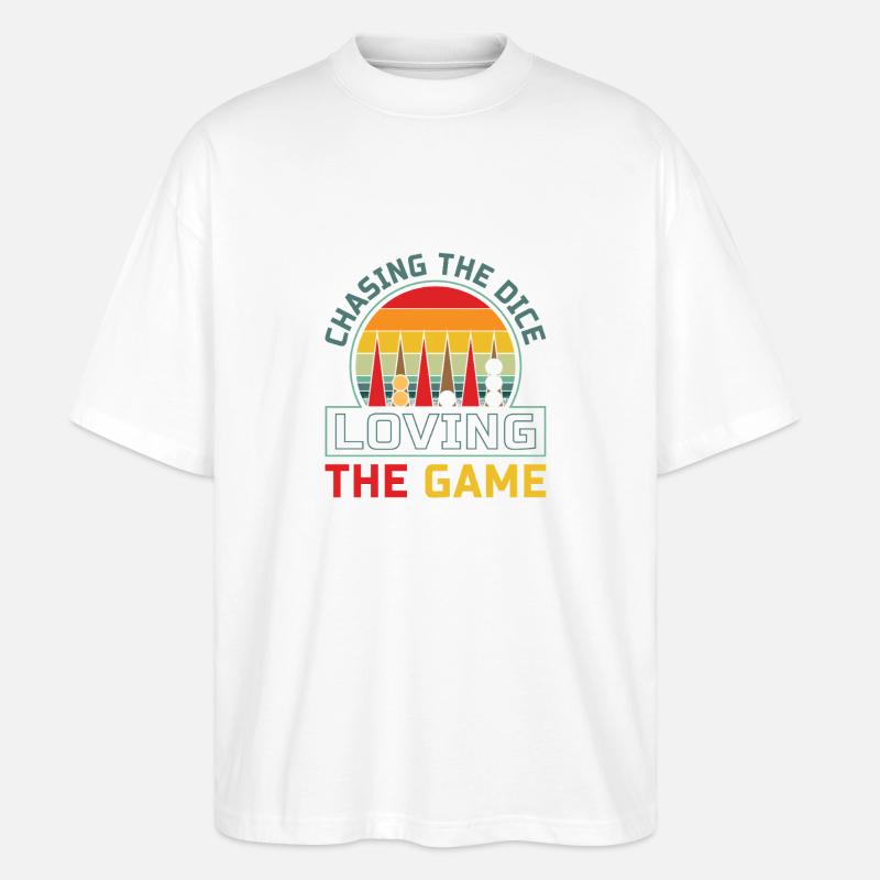 Backgammon Spiel - Stanley/Stella Oversized Unisex Bio T-Shirt Blaster 2.0 - Weiß