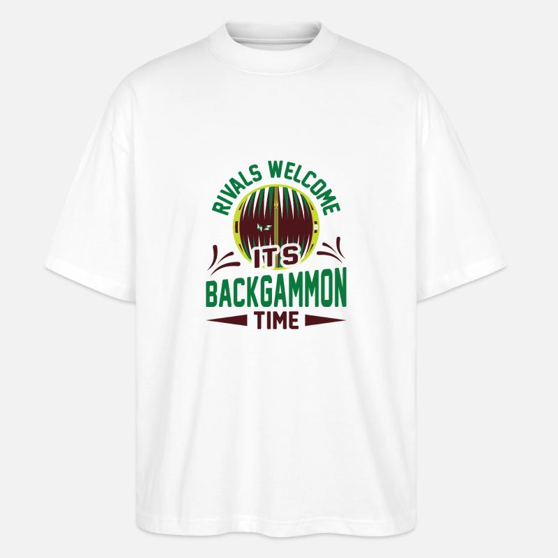 Backgammon Spiel - Stanley/Stella Oversized Unisex Bio T-Shirt Blaster 2.0 - Weiß