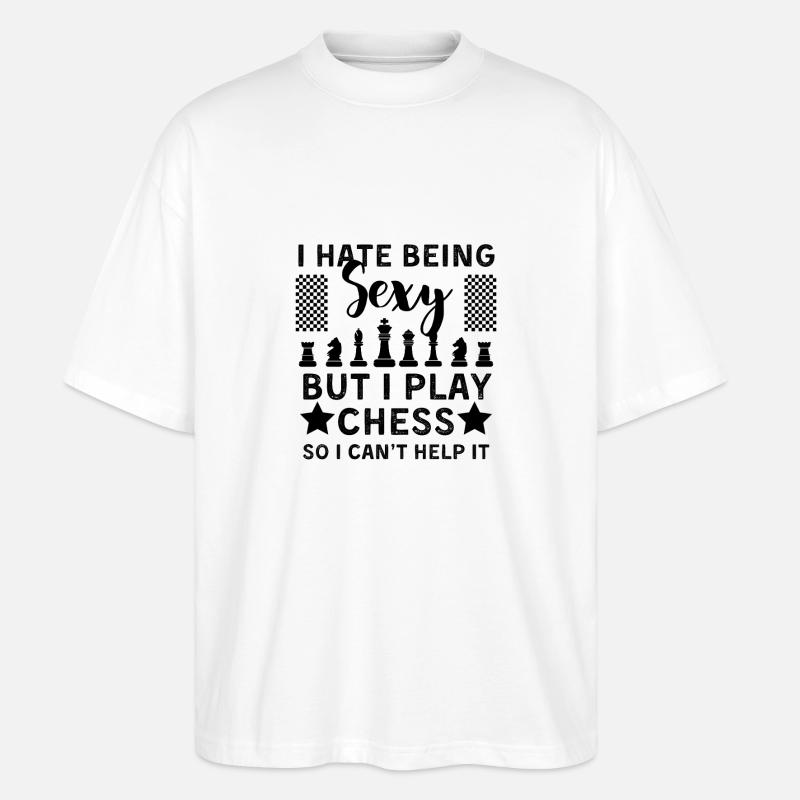 Funny Chess Player Design Chess - Stanley/Stella Oversized Unisex Organic T-shirt Blaster 2.0 - white