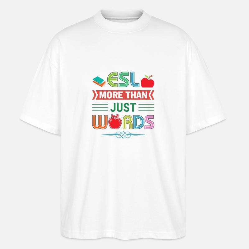 ESL-Lehrer ESL Unterricht - Stanley/Stella Oversized Unisex Bio T-Shirt Blaster 2.0 - Weiß