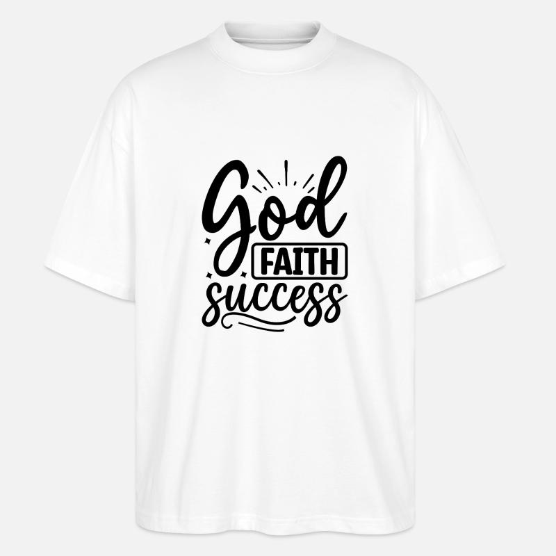 Gott. Glaube. Erfolg - Stanley/Stella Oversized Unisex Bio T-Shirt Blaster 2.0 - Weiß