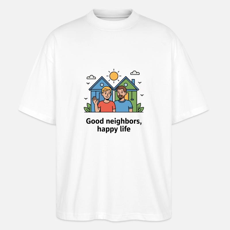 GUTE NACHBARN - Stanley/Stella Oversized Unisex Bio T-Shirt Blaster 2.0 - Weiß