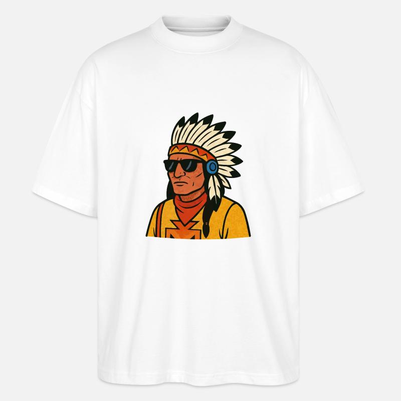 indianer - Stanley/Stella Oversized Unisex Bio T-Shirt Blaster 2.0 - Weiß