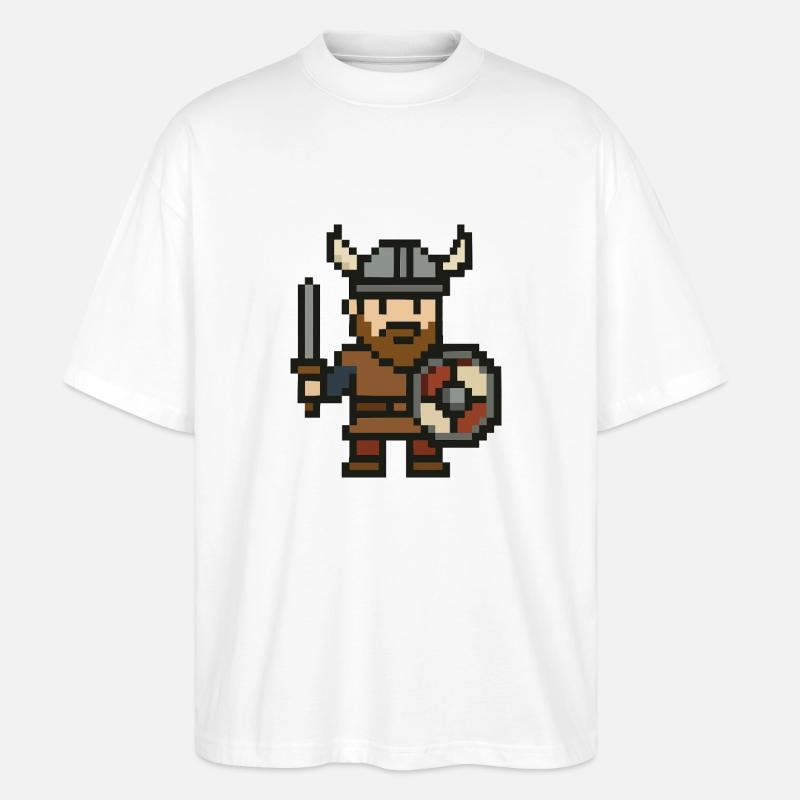 wikinger comic pixel - Stanley/Stella Oversized Unisex Bio T-Shirt Blaster 2.0 - Weiß