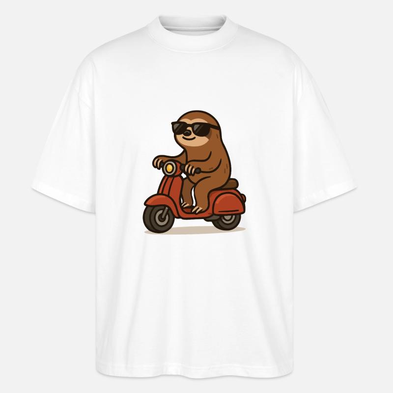 faultier moped - Stanley/Stella Oversized Unisex Bio T-Shirt Blaster 2.0 - Weiß