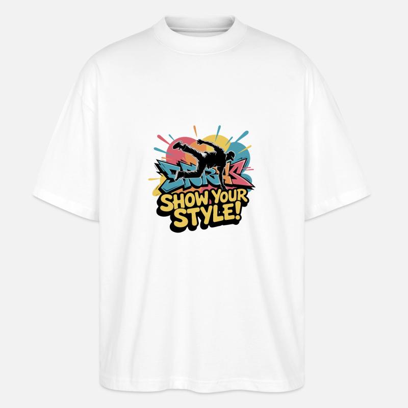 BREAKDANCER - Stanley/Stella Oversized Unisex Bio T-Shirt Blaster 2.0 - Weiß