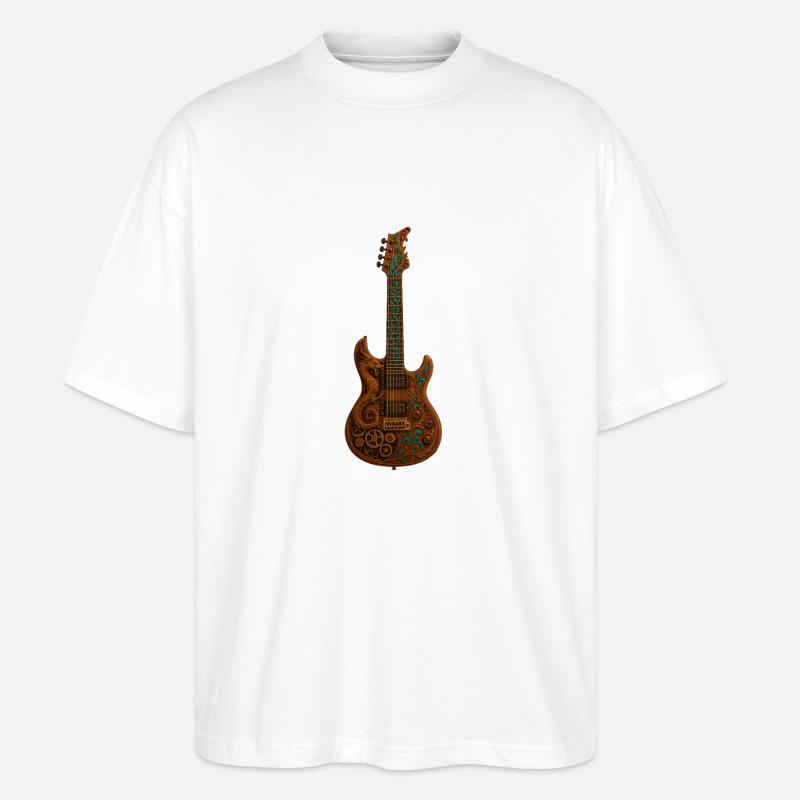 Gitarre - Stanley/Stella Oversized Unisex Bio T-Shirt Blaster 2.0 - Weiß