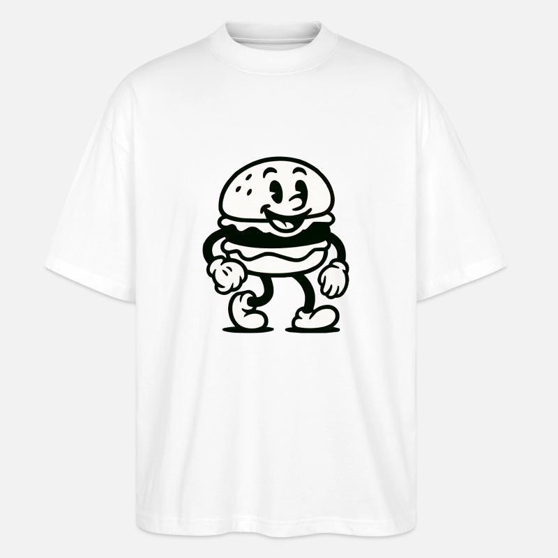 burger comic - Stanley/Stella Oversized Unisex Bio T-Shirt Blaster 2.0 - Weiß