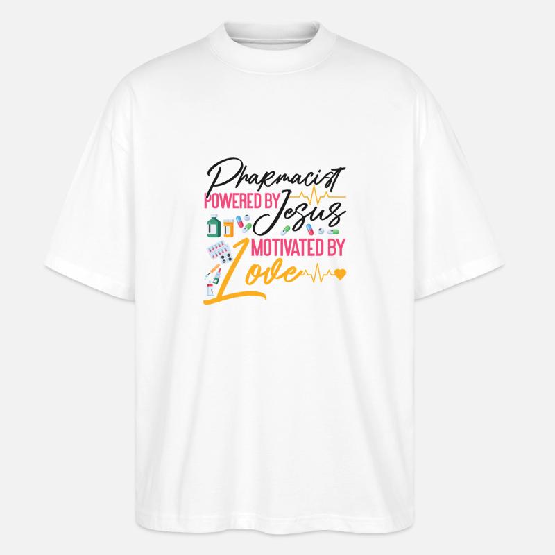 Pharmacy Tech Technician - Stanley/Stella Oversized Unisex Organic T-shirt Blaster 2.0 - white