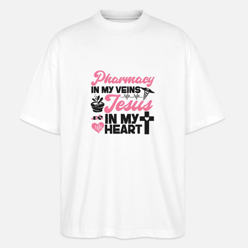 Pharmacy Tech Technician - Stanley/Stella Oversized Unisex Bio T-Shirt Blaster 2.0 - Weiß