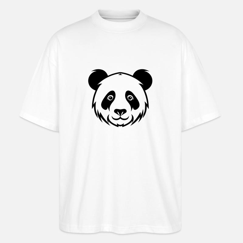 Panda Kopf - Stanley/Stella Oversized Unisex Bio T-Shirt Blaster 2.0 - Weiß