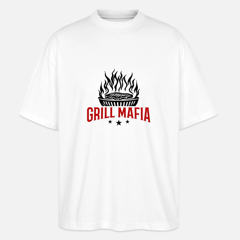 Grill Mafia Grillen - Stanley/Stella Oversized Unisex Bio T-Shirt Blaster 2.0 - Weiß