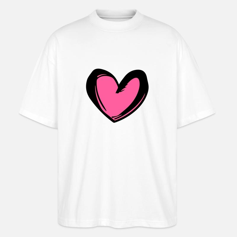 Herz Symbol Illustration - Stanley/Stella Oversized Unisex Bio T-Shirt Blaster 2.0 - Weiß