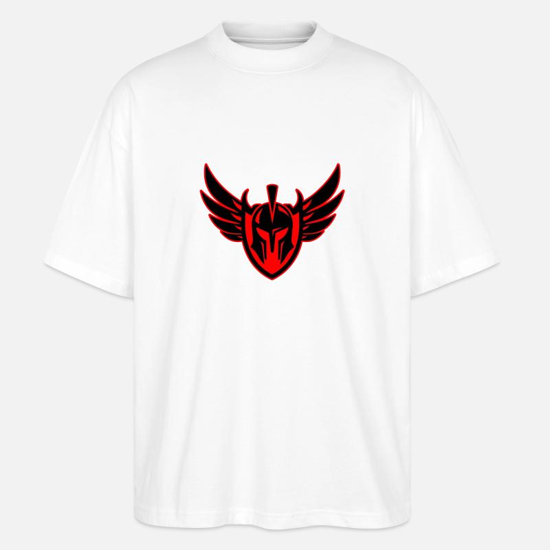 Spartaner Krieger Helm - Stanley/Stella Oversized Unisex Bio T-Shirt Blaster 2.0 - Weiß