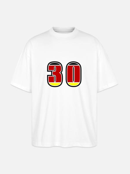 30 Number Germany Jersey - Stanley/Stella Oversized Unisex Organic T-shirt Blaster 2.0 - white