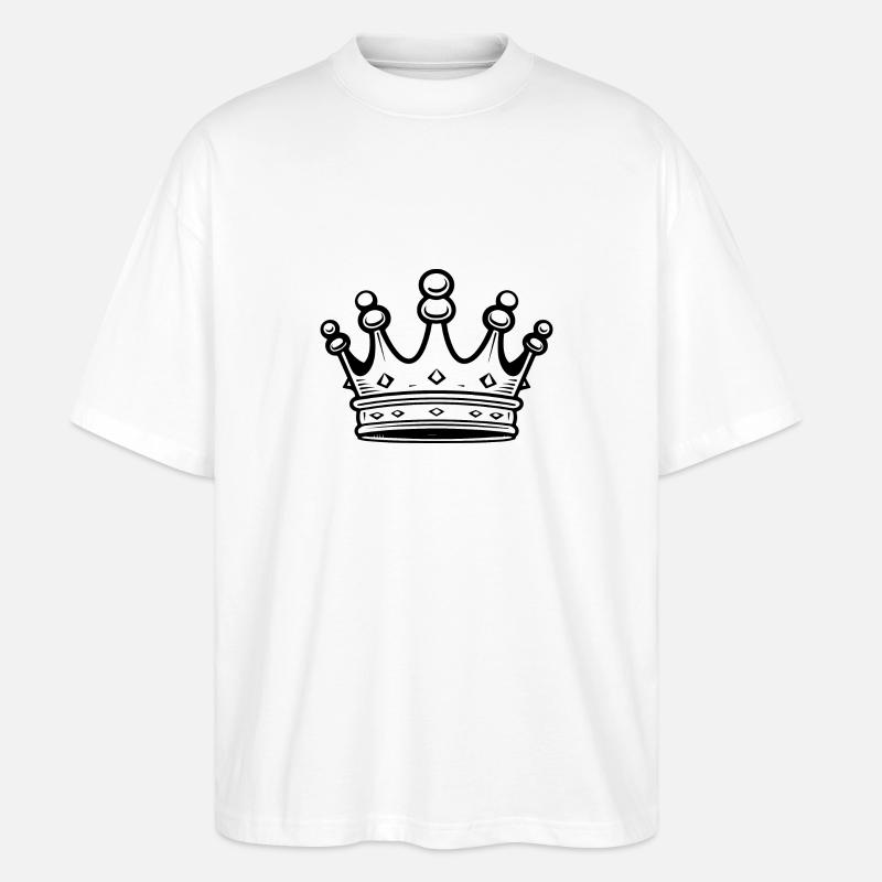 Krone Symbol Silhouette - Stanley/Stella Oversized Unisex Bio T-Shirt Blaster 2.0 - Weiß