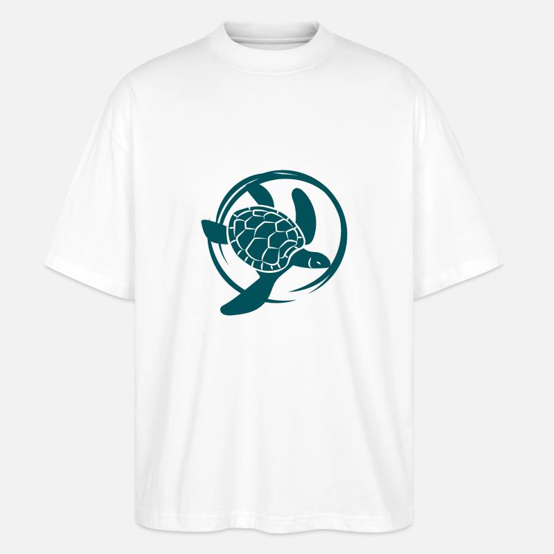 Schildkröte / Kriechtier - Reptilie - Stanley/Stella Oversized Unisex Bio T-Shirt Blaster 2.0 - Weiß