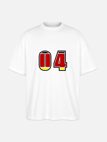 4 Number Germany Jersey - Stanley/Stella Oversized Unisex Organic T-shirt Blaster 2.0 - white