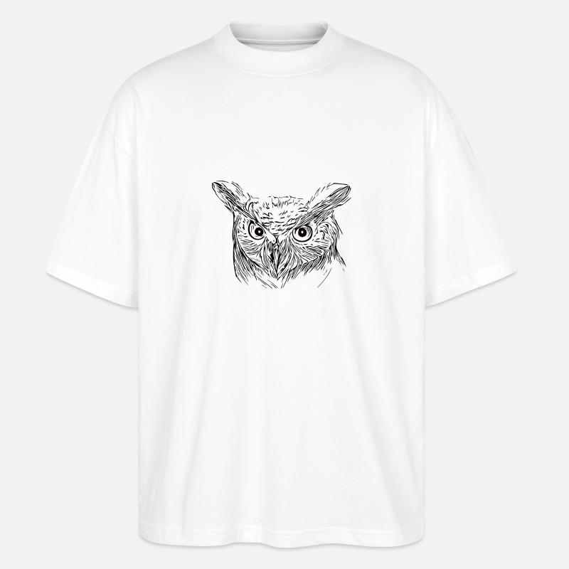 Eule - Uhu - Vogel - Stanley/Stella Oversized Unisex Bio T-Shirt Blaster 2.0 - Weiß