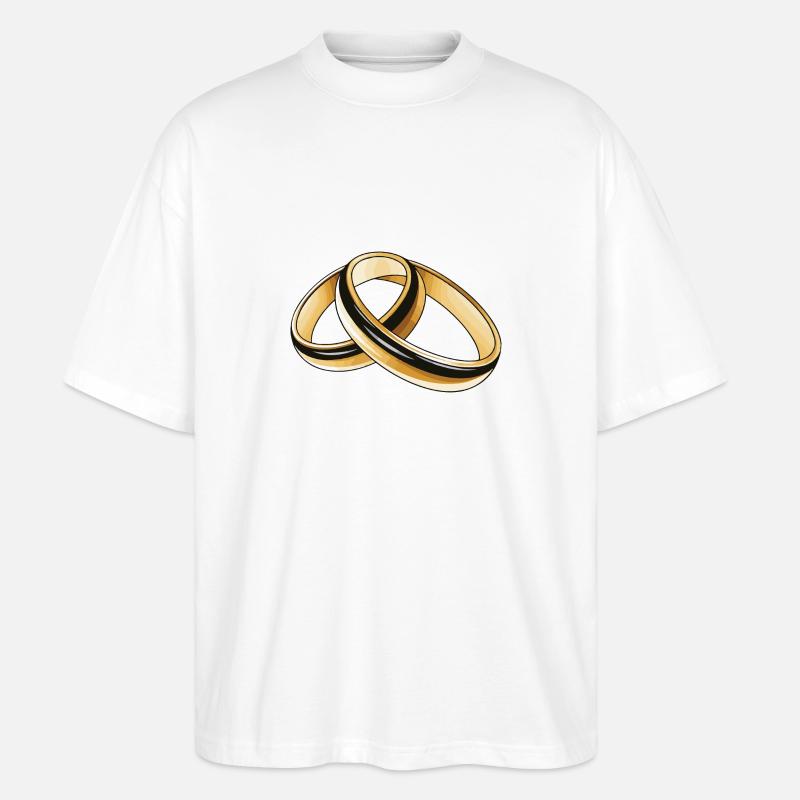 Eheringe Symbol Hochzeit - Stanley/Stella Oversized Unisex Bio T-Shirt Blaster 2.0 - Weiß