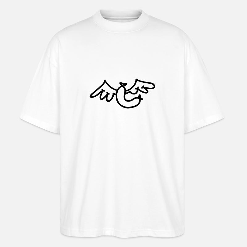 Fliegende Wurst mit Engelsflügeln - Stanley/Stella Oversized Unisex Bio T-Shirt Blaster 2.0 - Weiß