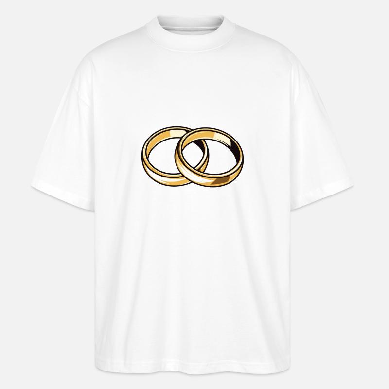 Eheringe Hochzeit - Stanley/Stella Oversized Unisex Bio T-Shirt Blaster 2.0 - Weiß