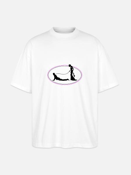 Wedding Newlyweds Leash - Stanley/Stella Oversized Unisex Organic T-shirt Blaster 2.0 - white