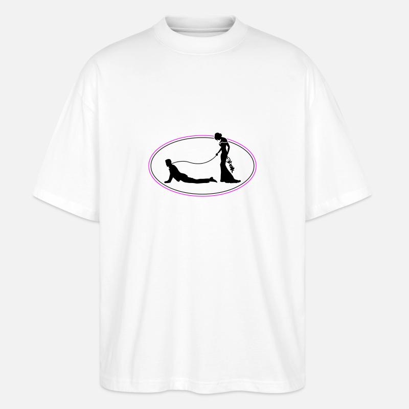 Laisse de mariage jeunes mariés - T-shirt bio Blaster 2.0 coupe oversize Stanley/Stella Unisexe - blanc
