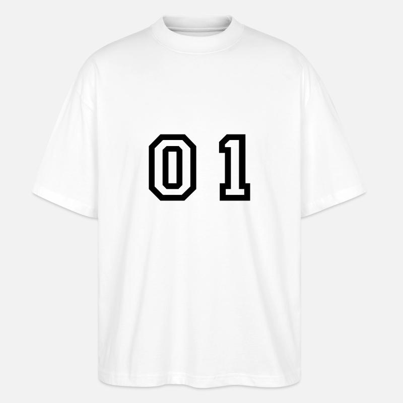 Nummer - 01 - zero one - Stanley/Stella Oversized Unisex Bio T-Shirt Blaster 2.0 - Weiß