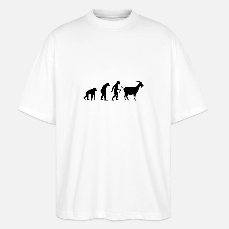 Goat Evolution - Stanley/Stella Oversized Unisex Organic T-shirt Blaster 2.0 - white