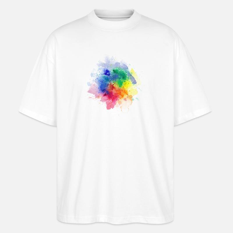 Farbenfrohe Kaleidoskop-Verschmelzung - Stanley/Stella Oversized Unisex Bio T-Shirt Blaster 2.0 - Weiß