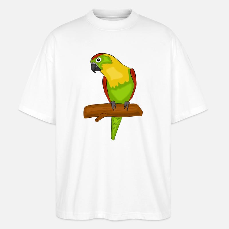 Papagei Vogel Exotisch Bunt - Stanley/Stella Oversized Unisex Bio T-Shirt Blaster 2.0 - Weiß
